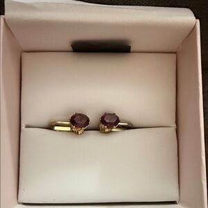 3 pair Gold and Gem clip on Earrings